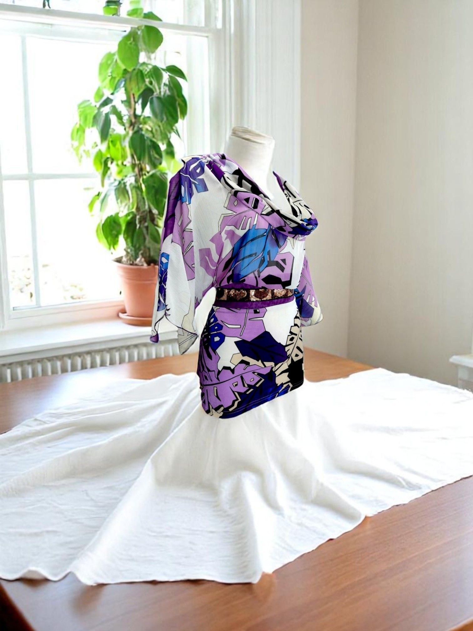 Áo Đầm Voan tím