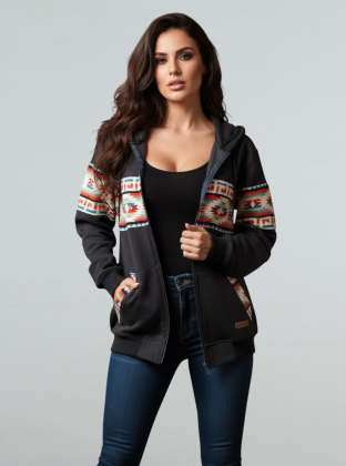 Áo Hoodie Đen Họa Tiết